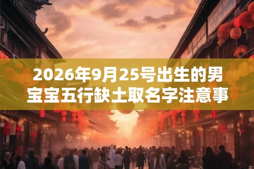 2026年9月25号出生的男宝宝五行缺土取名字注意事项