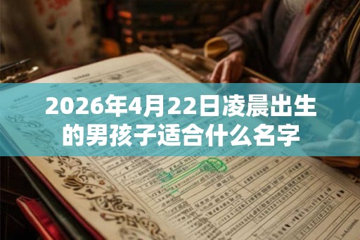 2026年4月22日凌晨出生的男孩子适合什么名字