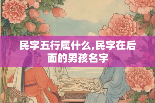民字五行属什么,民字在后面的男孩名字