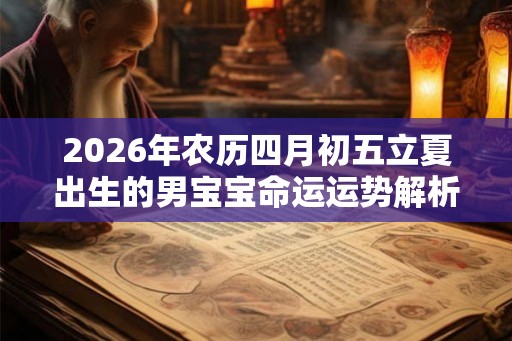 2026年农历四月初五立夏出生的男宝宝命运运势解析