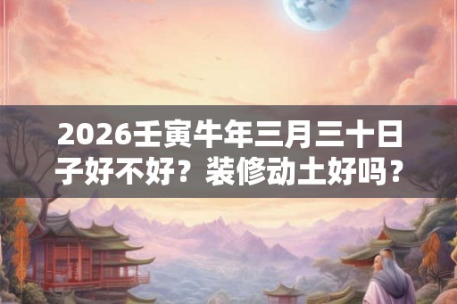 2026壬寅牛年三月三十日子好不好？装修动土好吗？