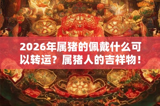 2026年属猪的佩戴什么可以转运？属猪人的吉祥物！