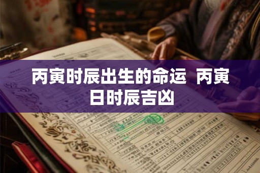 丙寅时辰出生的命运  丙寅日时辰吉凶