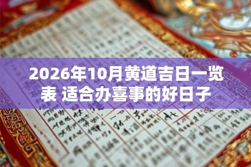 2026年10月黄道吉日一览表 适合办喜事的好日子