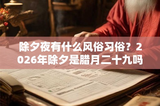 除夕夜有什么风俗习俗？2026年除夕是腊月二十九吗？