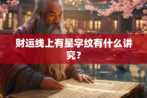财运线上有星字纹有什么讲究？