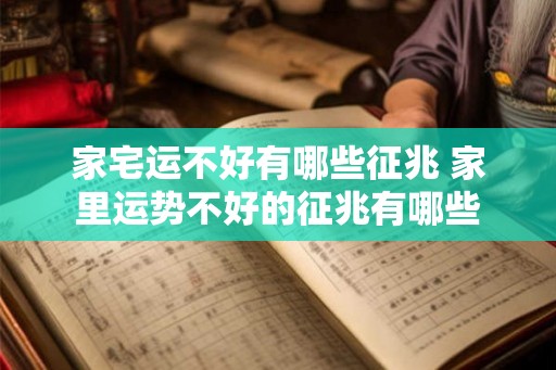 家宅运不好有哪些征兆 家里运势不好的征兆有哪些