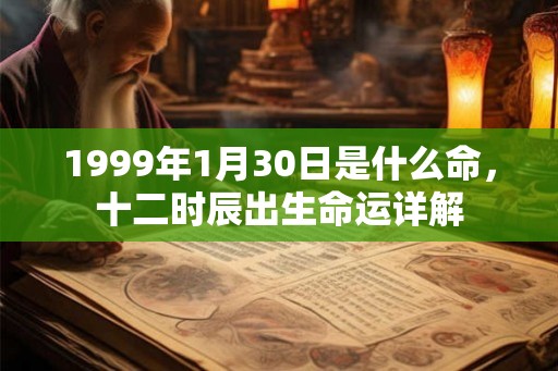 1999年1月30日是什么命，十二时辰出生命运详解