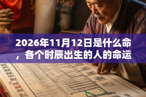 2026年11月12日是什么命，各个时辰出生的人的命运
