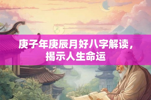 庚子年庚辰月好八字解读,揭示人生命运 庚子年庚辰月好八字解读,揭示人生命运