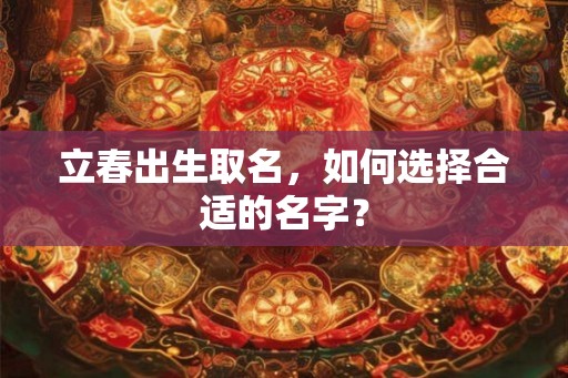 立春出生取名，如何选择合适的名字？