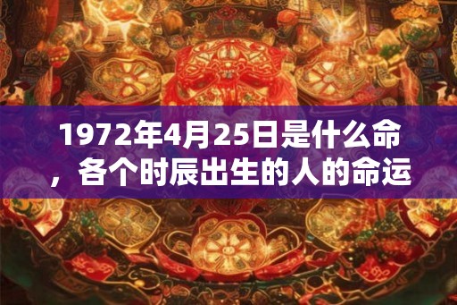 1972年4月25日是什么命,各个时辰出生的人的命运 1972年4月25日是什么命,各个时辰出生的人的命运