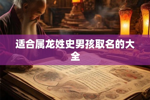 适合属龙姓史男孩取名的大全