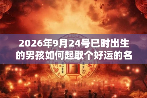 2026年9月24号巳时出生的男孩如何起取个好运的名字，五行属什么