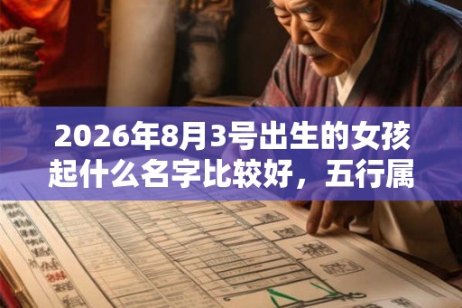2026年8月3号出生的女孩起什么名字比较好，五行属什么