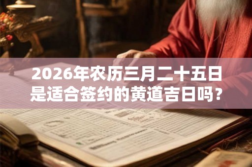 2026年农历三月二十五日是适合签约的黄道吉日吗？