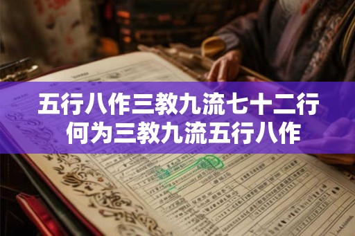 五行八作三教九流七十二行  何为三教九流五行八作