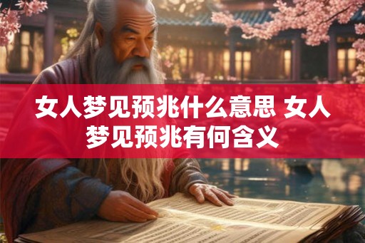 女人梦见预兆什么意思 女人梦见预兆有何含义 女人梦见预兆什么意思 女人梦见预兆有何含义