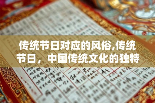 传统节日对应的风俗,传统节日，中国传统文化的独特魅力