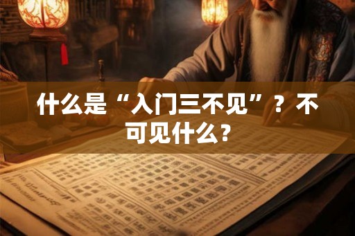 什么是“入门三不见”？不可见什么？