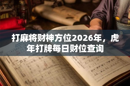 打麻将财神方位2026年，虎年打牌每日财位查询