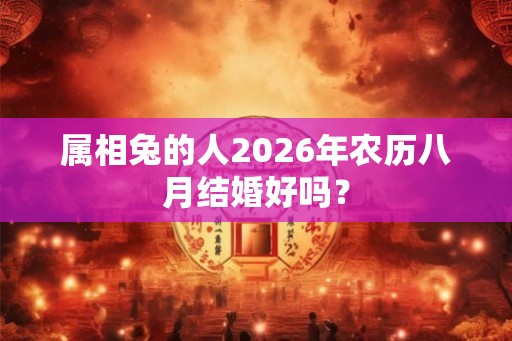 属相兔的人2026年农历八月结婚好吗？