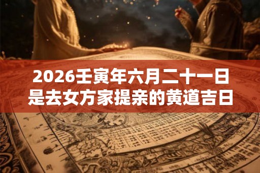 2026壬寅年六月二十一日是去女方家提亲的黄道吉日吗？