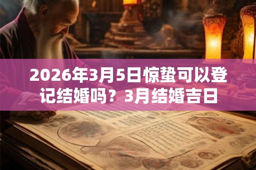 2026年3月5日惊蛰可以登记结婚吗？3月结婚吉日