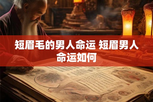 短眉毛的男人命运 短眉男人命运如何