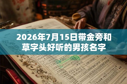 2026年7月15日带金旁和草字头好听的男孩名字
