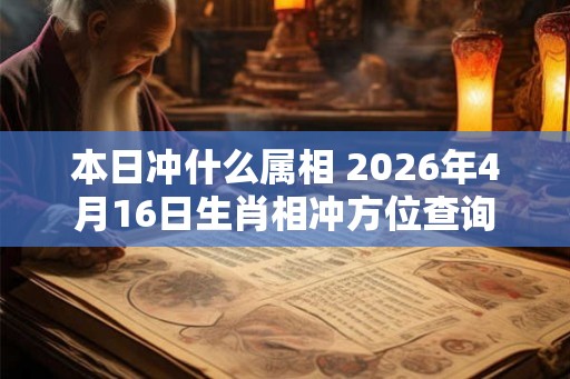 本日冲什么属相 2026年4月16日生肖相冲方位查询