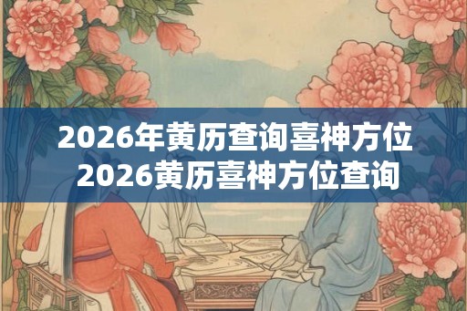 2026年黄历查询喜神方位 2026黄历喜神方位查询