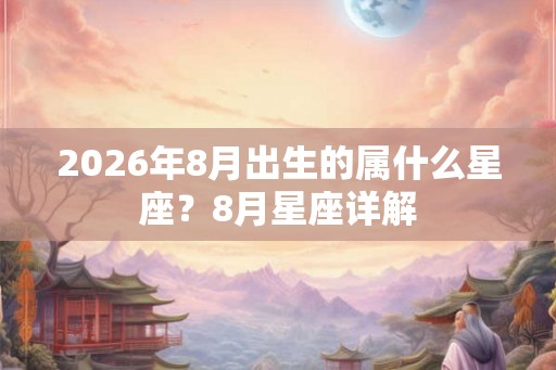 2026年8月出生的属什么星座？8月星座详解