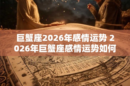 巨蟹座2026年感情运势 2026年巨蟹座感情运势如何