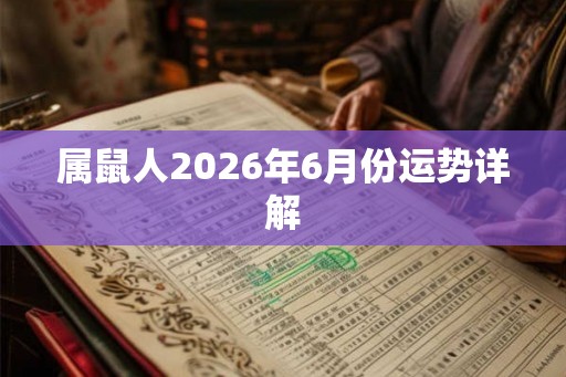 属鼠人2026年6月份运势详解 属鼠人2026年6月份运势详解