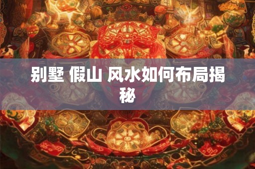 别墅 假山 风水如何布局揭秘