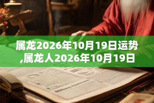 属龙2026年10月19日运势,属龙人2026年10月19日财运,生肖龙2026年10月19日运势