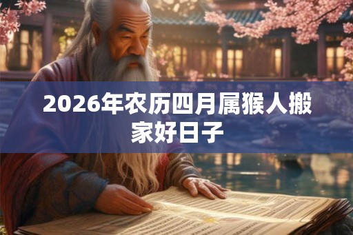 2026年农历四月属猴人搬家好日子