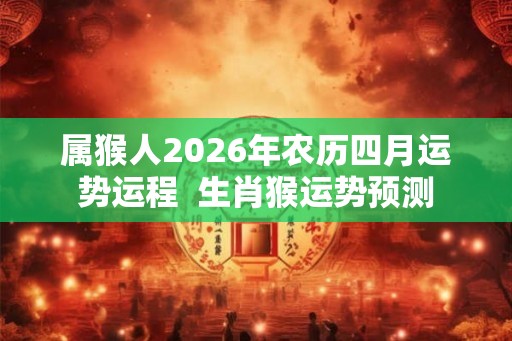 属猴人2026年农历四月运势运程  生肖猴运势预测