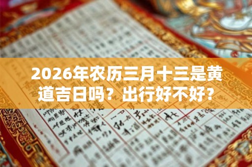2026年农历三月十三是黄道吉日吗？出行好不好？