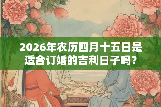 2026年农历四月十五日是适合订婚的吉利日子吗？