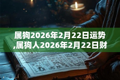 属狗2026年2月22日运势,属狗人2026年2月22日财运,生肖狗2026年2月22日运势