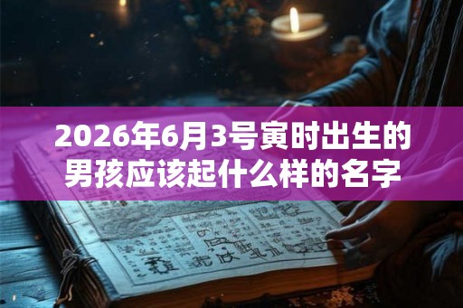 2026年6月3号寅时出生的男孩应该起什么样的名字 2026年6月3号寅时出生的男孩应该起什么样的名字