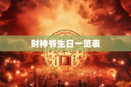 财神爷生日一览表 财神爷生日一览表