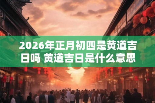 2026年正月初四是黄道吉日吗 黄道吉日是什么意思