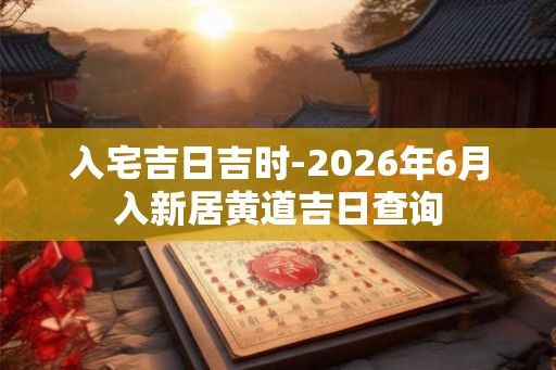 入宅吉日吉时-2026年6月入新居黄道吉日查询