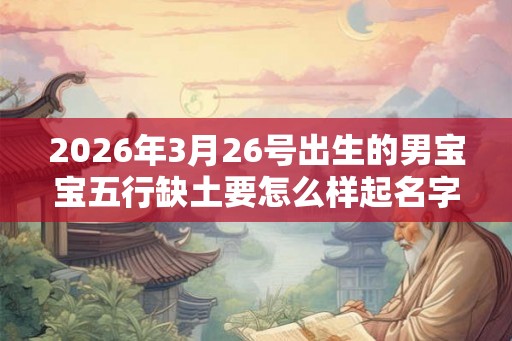 2026年3月26号出生的男宝宝五行缺土要怎么样起名字