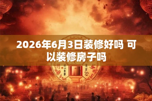 2026年6月3日装修好吗 可以装修房子吗