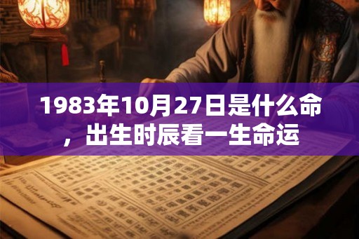 1983年10月27日是什么命，出生时辰看一生命运