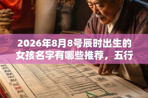 2026年8月8号辰时出生的女孩名字有哪些推荐，五行属什么